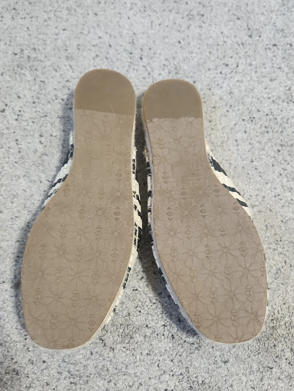 Kate Spade Solero Espadrille Size 7B Black/Cream Striped